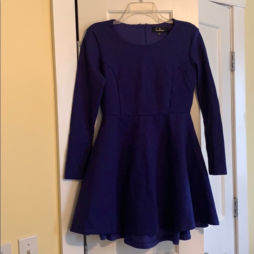 Royal Blue, long sleeved dress from Lulus. Size M